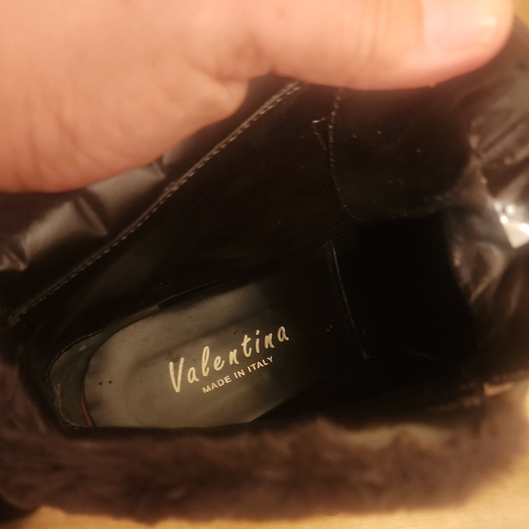 Valentina Leather Winter Boots Faux Fur Lined Lug Sole - Picture 8 of 11
